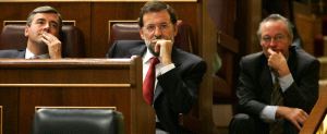 Piqu&eacute;, Rajoy y Acebes