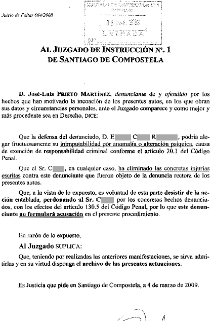 Desistimiento de denuncia